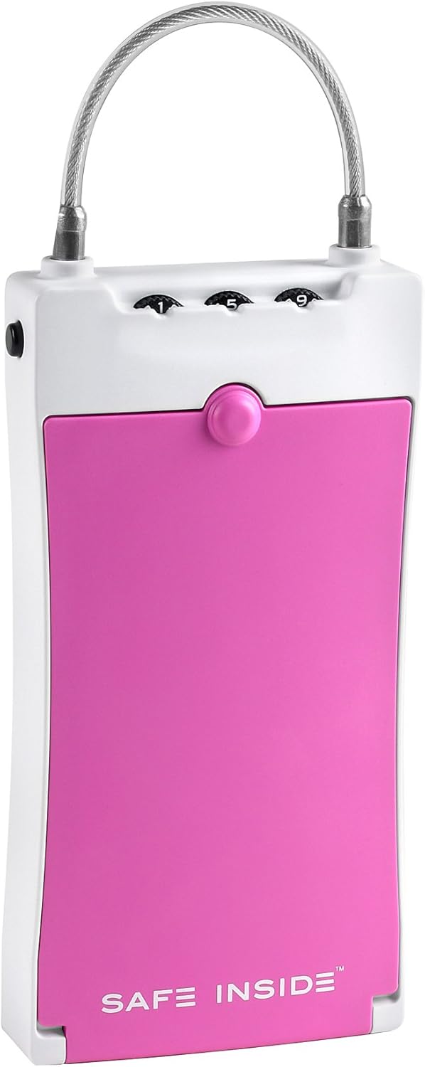 SafeInside 4500B Portable Security Case for Securing Small Items with 3-Digit Combination Lock, 0-0.9 Cup, Blue