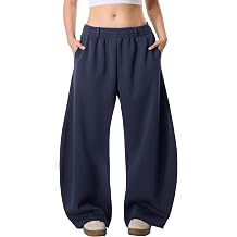 FAIABLE Womens Wide Leg Sweatpants, Baggy Loose Fit Casual Pants with Elastic Waist and Pockets