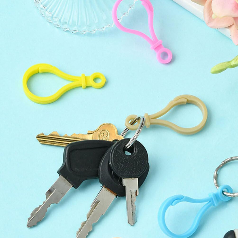 SHINEOFI 100pcs Plastic Keychain Clips for Crafts Lobster Claw Clasps for DIY Keychains Clip Keyring Hooks Lanyard Snap Hooks and Clasps for Jewelry Making Backpack - Image 4
