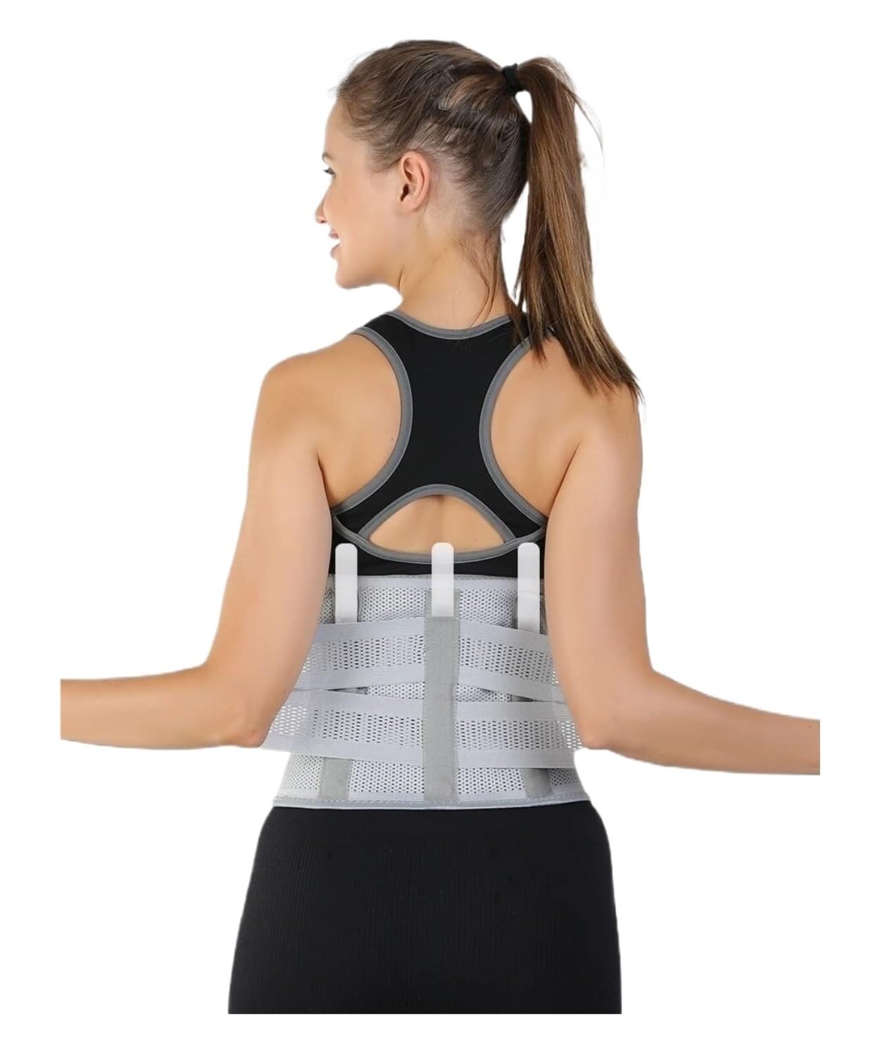 Faja Lumbar Cinturón De Entrenamiento De Cintura Que Corrige La Postura Y Brinda Soporte para La Espalda Baja, Faja Lumbar Transpirable para Fitness Cinturón Apoyo Lumbar(Grey,XL)