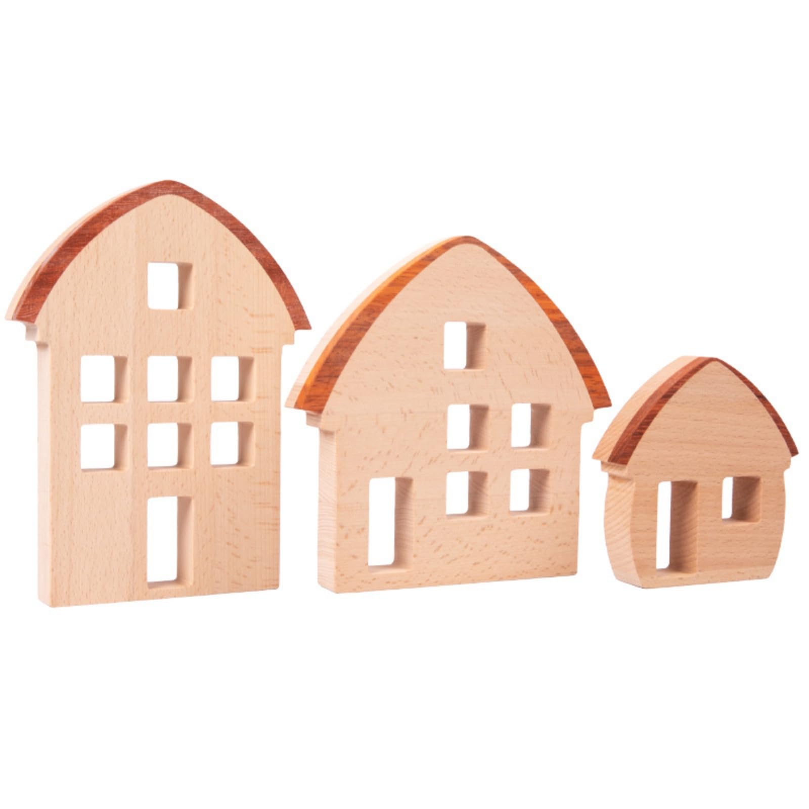 Puzzle in Legno Educativo Puzzle Incastro Didattico Gioco Incastro per Asilo Nido, Case In Stile Cinese