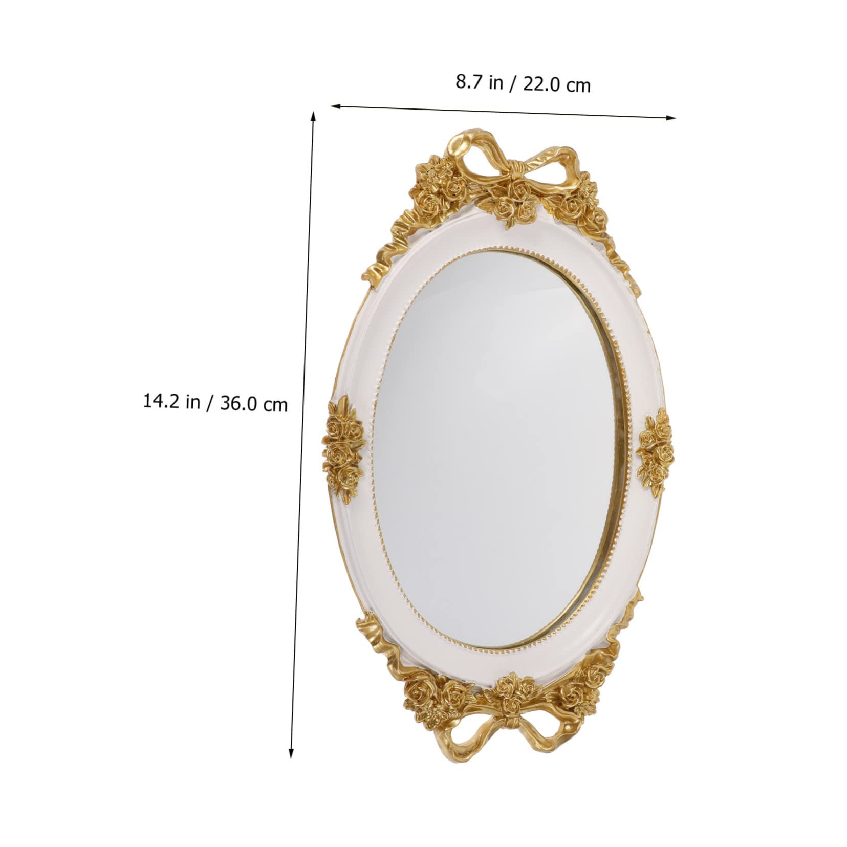 SOLUSTRE Retro Mirror Tray Decorative Cake Server Wedding Storage Plate Dessert Plate Jewelry Displaying Tray