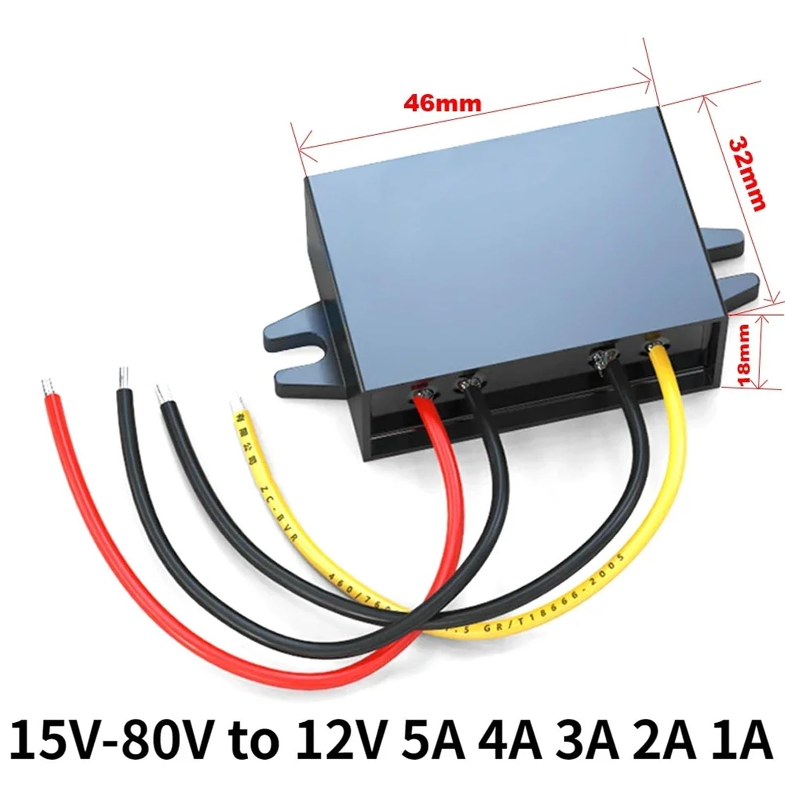 DC15-80V 24V 36V 48V Step DOWN do 12V 5A 4A 3A 2A 1A Zasilacz samochodowy Przetwornica napięcia IP67 DC DC Regulator konwertera do samochodu (kolor: 15V-80V DO 12V 3A, rozmiar: 15V-80V_12V)