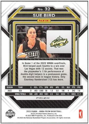 Miniatura 2 de SUE BIRD 2023 Panini WNBA Prizm Prizms Silver #32 NM+-MT Basketball