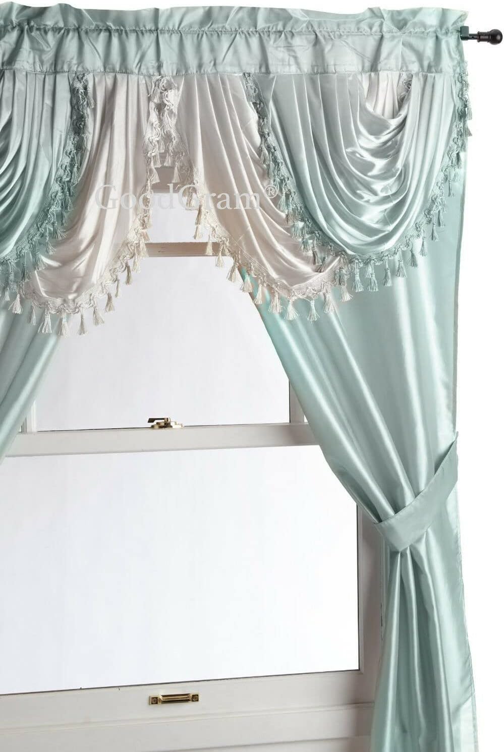 AquaLuxurious Satin Window in A Bag Set Home & Kitchen