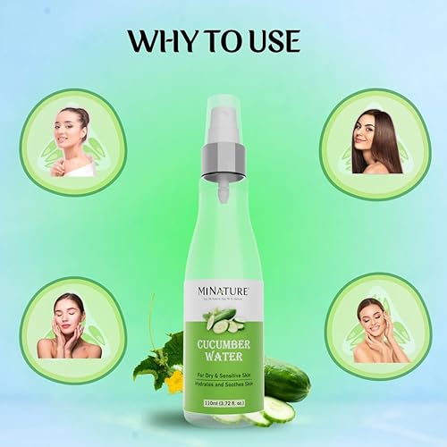Miniatura 6 de Agua de pepino de mi nature  Tónico puro y natural  Bruma facial para toda la piel  Libre de crueldad  Sin químicos  Hecho en la India  3.7 fl oz