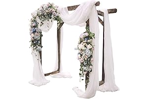 White Wedding Arch Sheer Chiffon Drapery Backdrop