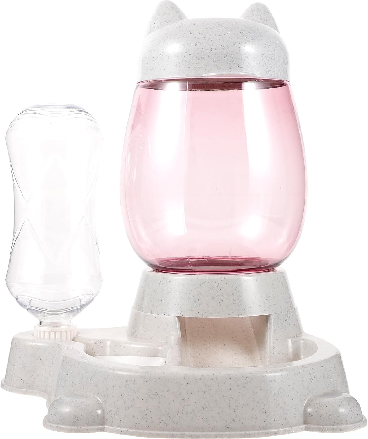 Automatic Pet Food Dispenser with Large Capacity Grey Food Bowl, Indoor Puppy and Dog Feeder, Household Self-Feeding Container for Cats and Small Pets