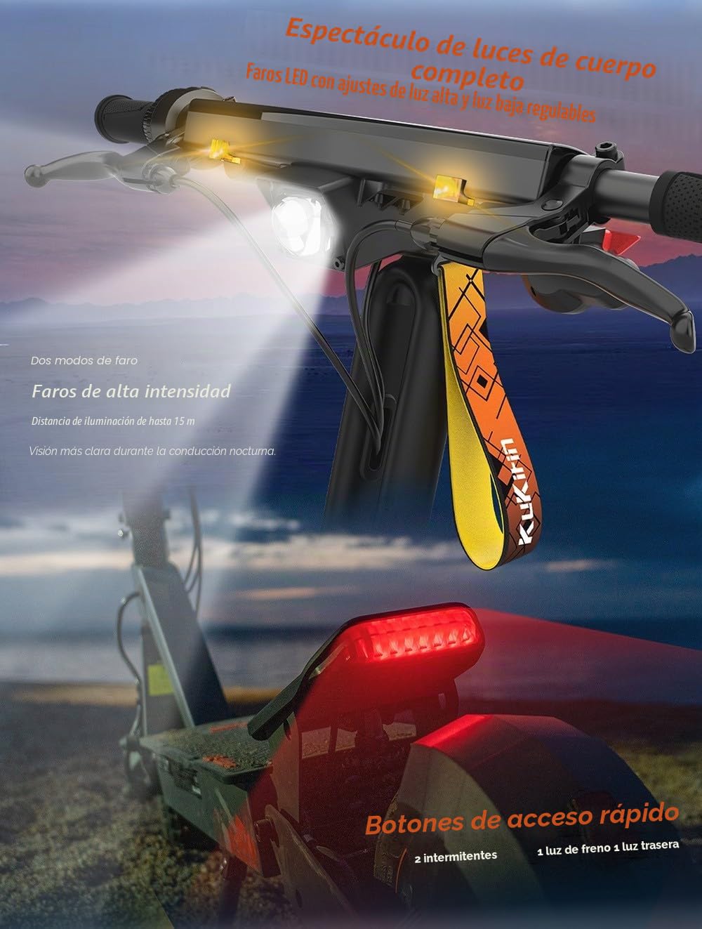 Patinete eléctrico Plegable KuKirin G2 Ultra, 2 Motores, batería de 48 V y 18 Ah, neumáticos de 10 Pulgadas, autonomía máxima de 55 km, suspensión de Muelle Delantera y Trasera