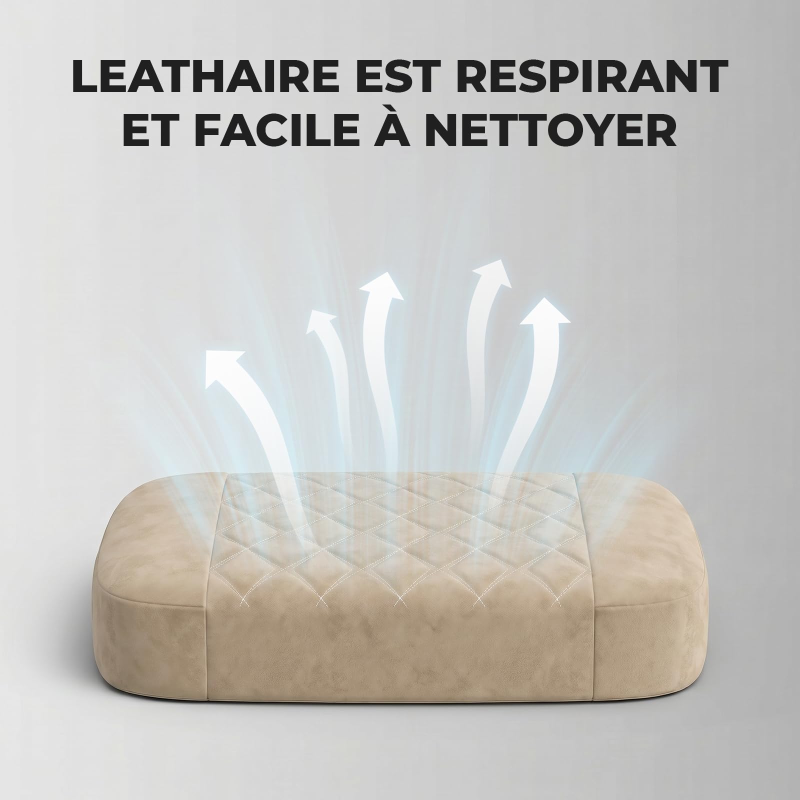 Fauteuil de Jeu, Fauteuil d'ordinateur, Ergonomique, avec Repose-Pieds, Appui-tête réglable, Soutien Lombaire avec Fonction Massage, Rembourrage Moelleux, capacité de Charge de 150kg Beige