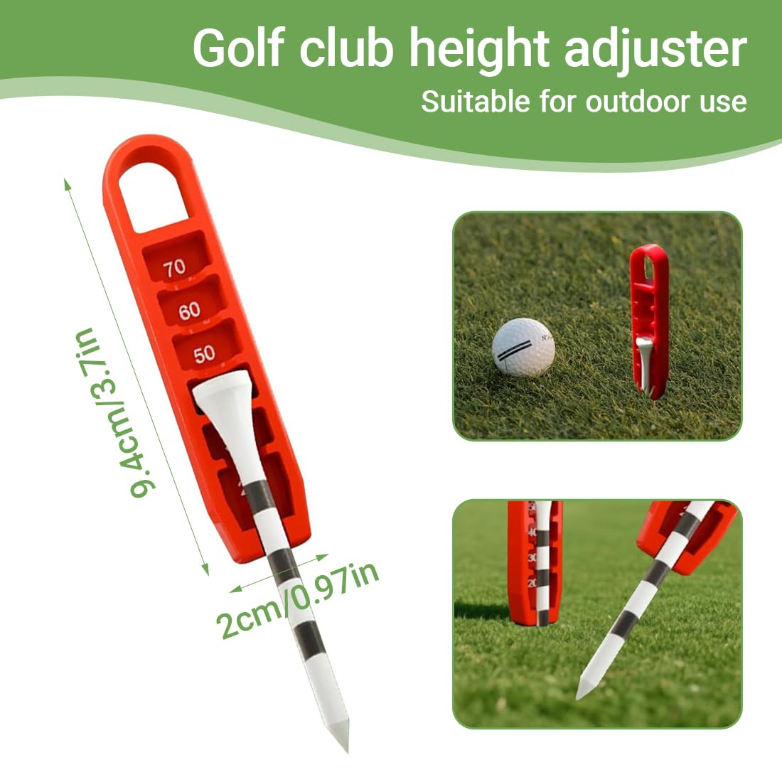 GXGM 6 Einstellungen Präzisionsanpassungen Kunststoff Golf Tee Höhenpositionierer für gleichmäßige Schwünge