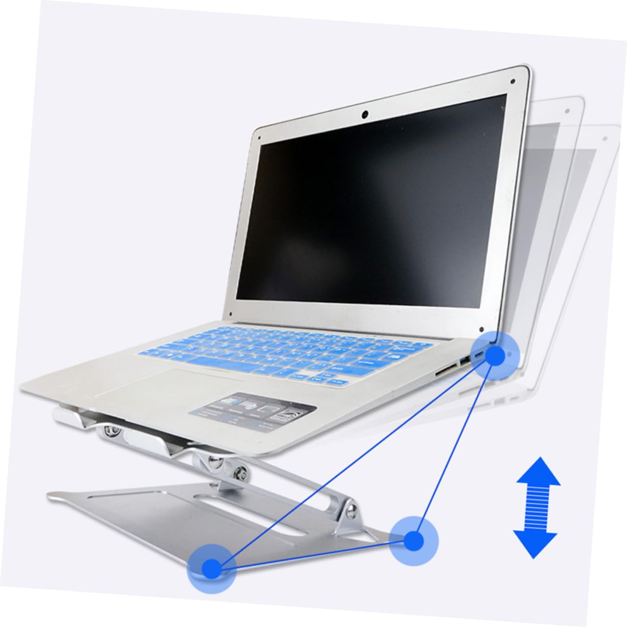 SHINEOFI Soporte de Aleación de Aluminio Computadora Portátil Ajustable para Plegable Diseño Único con Regulación de Elevación para Uso Ergonómico en Escritorio