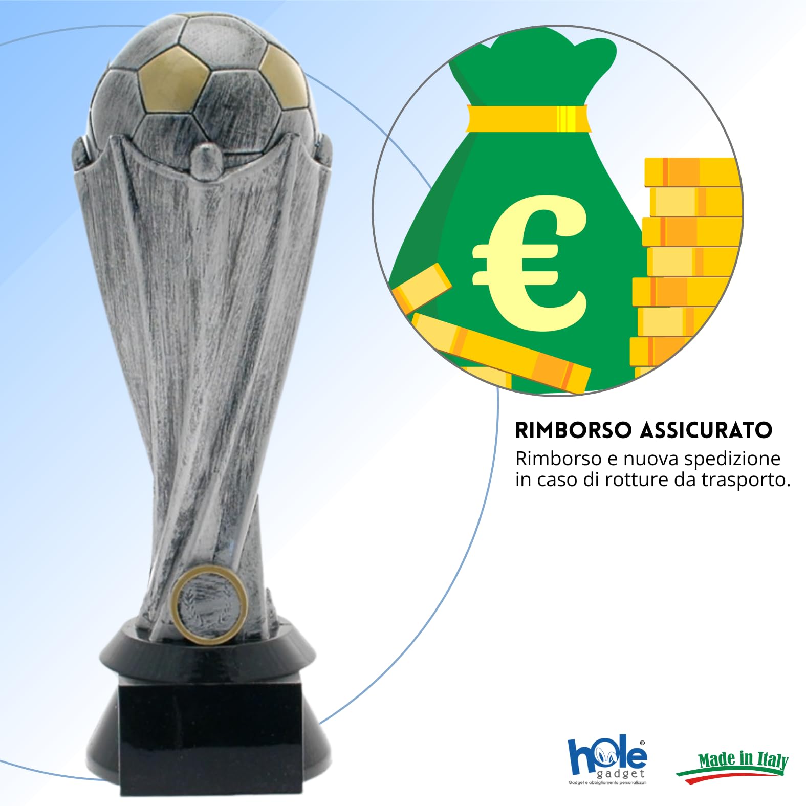 Premiazioni Calcio, Calcetto Fantacalcio Sportive Trofeo Personalizzabile Statuette con Targhetta Personalizzata Capocannoniere, Fair Play, Portiere o Squadra