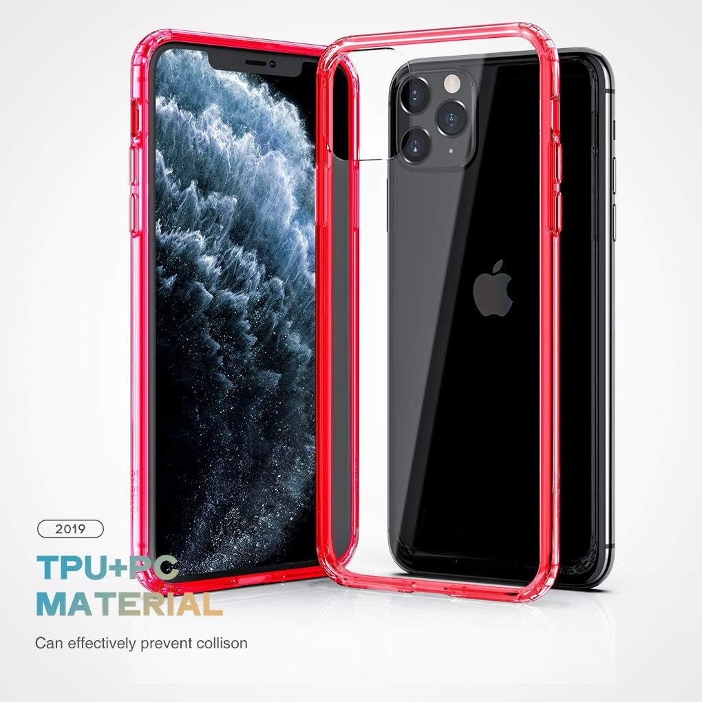 Mkeke Compatible with iPhone 18 Pro Max Case, Compatible with iPhone 11 Pro Max Cover Shock Absorption Phone Cases 6.5 inch-Red
