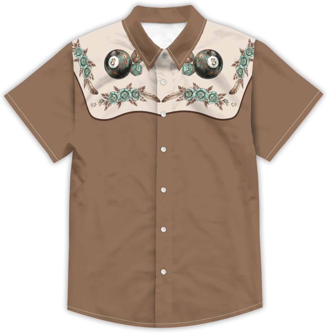 Men's Hawaiian Shirt Short Sleeve Funny Toucan Cowboy Print Western Vintage Button Down Tropical Bird Casual Shirts