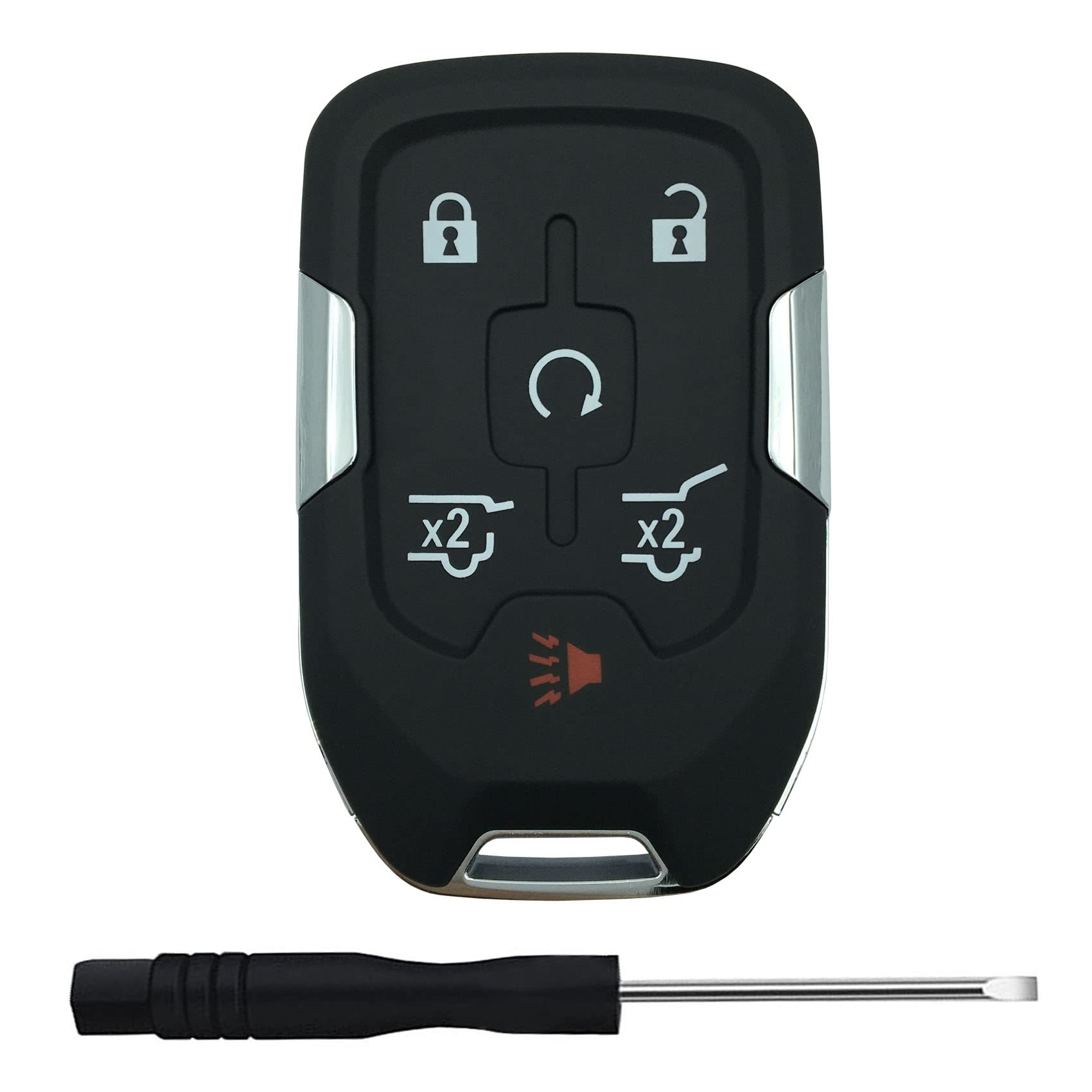 Replacement Key Fob Shell Case For 2014-2017 Chevrolet Tahoe - Black, No Programming Needed