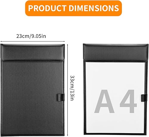 Miniatura 2 de KINGFOM Portapapeles de piel sintética para oficina, clip magnético A4, tamaño carta, con soporte para bolígrafo, para enfermeras, estudiantes,