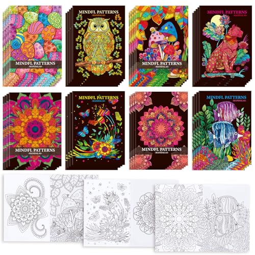 Zealor 36PCS Adult Mini Mandala Coloring Book for Teens Kid Little Mandala Activity Books Bulk Coloring Pages Booklet Relaxation Stocking Stuffer for Operation Christmas Child Boxes Gift Goodie Bag