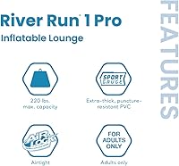 Vista 3 de INTEX 56843EP River Run 1 Pro Inflatable Floating Lounge: GoPro/Phone Mount – Built-in Cup Holder and Storage Compartment – Durable Grab Handles