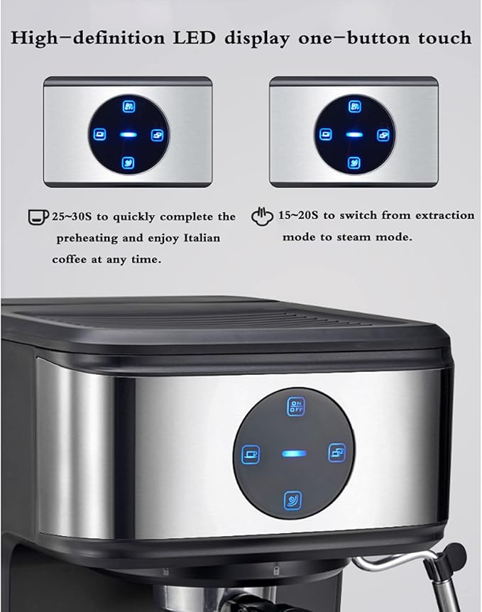 Cafetera Automática de Espresso 20 Bar, Control de Temperatura 92°C, 1.2L miniatura 3