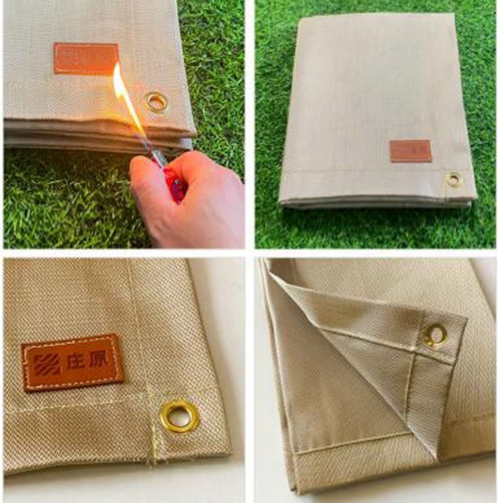 TIST Heavy Duty Welding Blankets Fibreglass Welding Blanket with Brass Grommet Magnet for Emergency Survival Flame Retardant Welding Blanket Welding Safety Blankets(80x60cm)