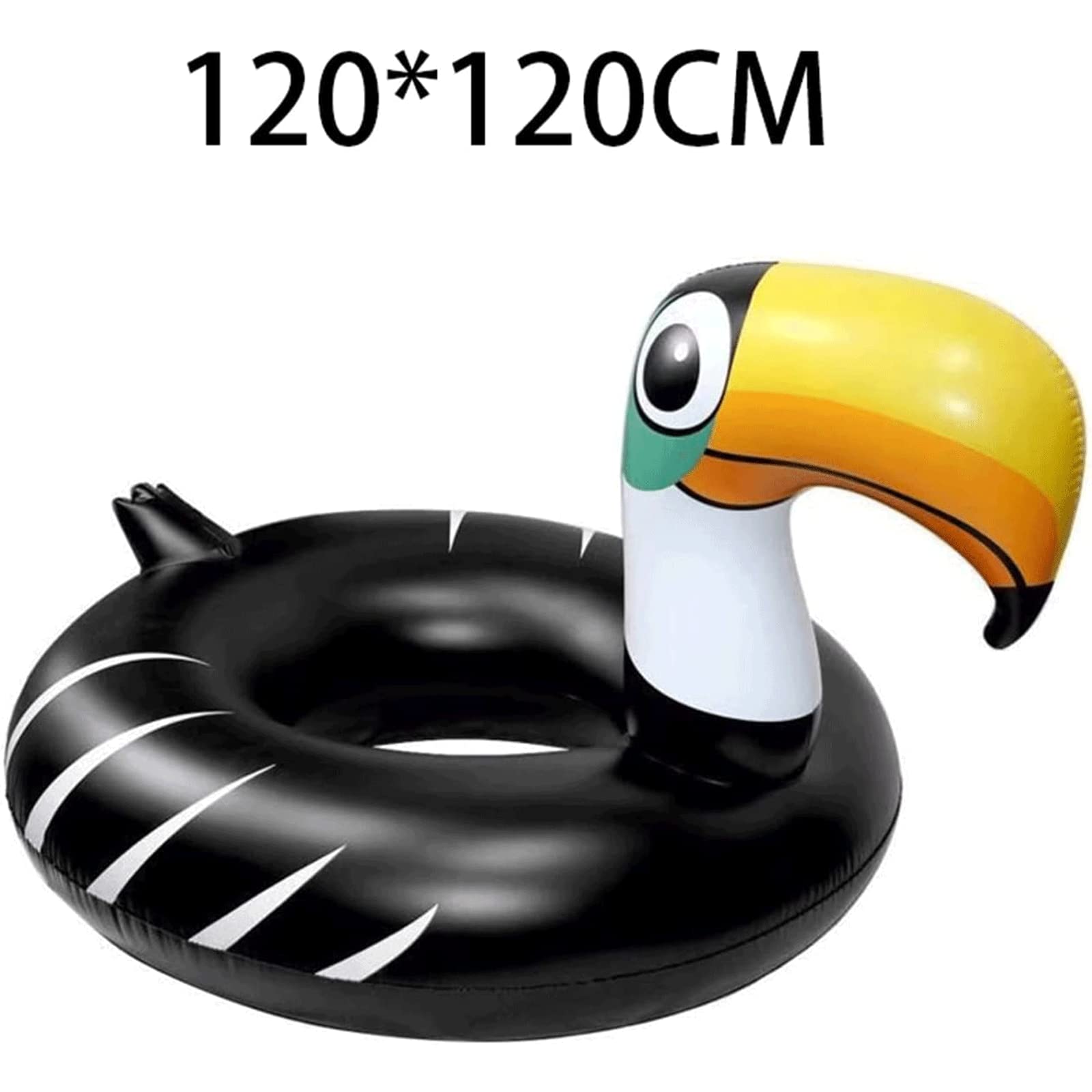 ZUMAHA Anillo de natación en Forma de tucanes, colchón de Aire Inflable Negro, salón de balsa Flotante Inflable para Piscina para Adultos, Decoraciones de Tubo de natación Flotador Inflable