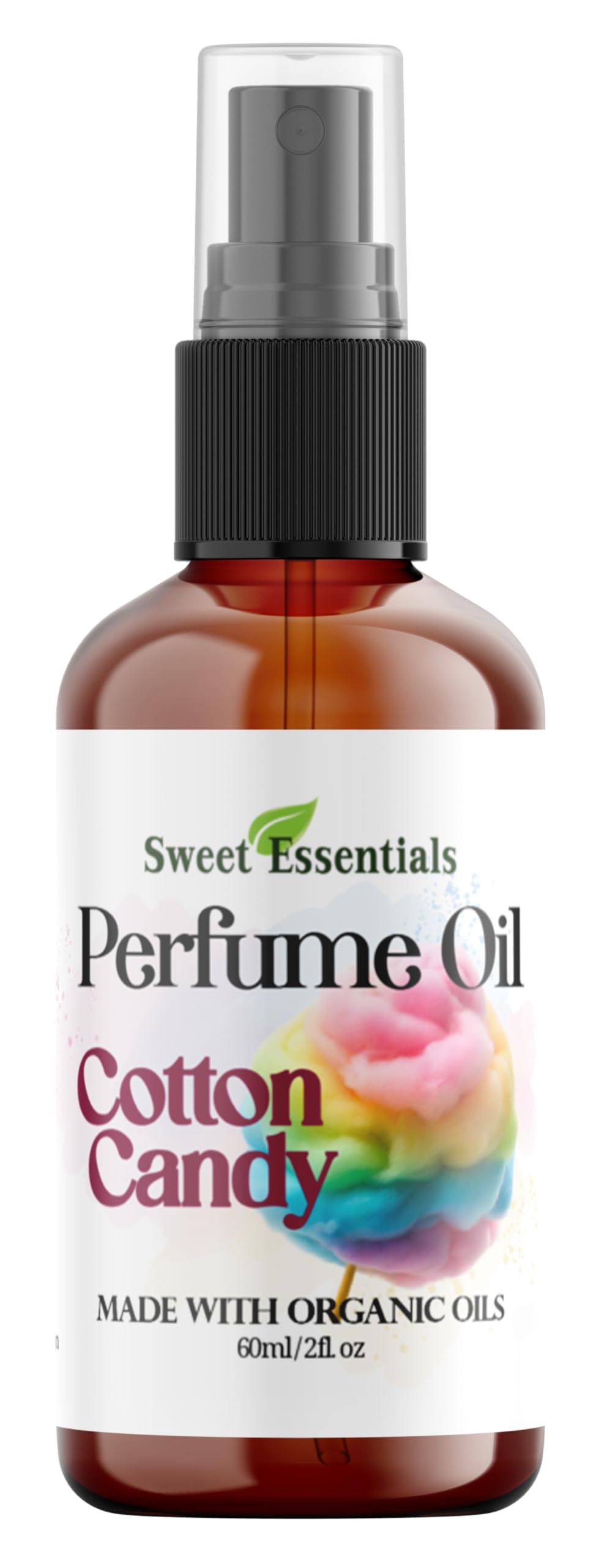 Sweet Essentials Cotton Candy | Fragrance/Perfume Oil | 2oz Made with Organic Oils - Spray on Perfume Oil - Alcohol & Preservative Free