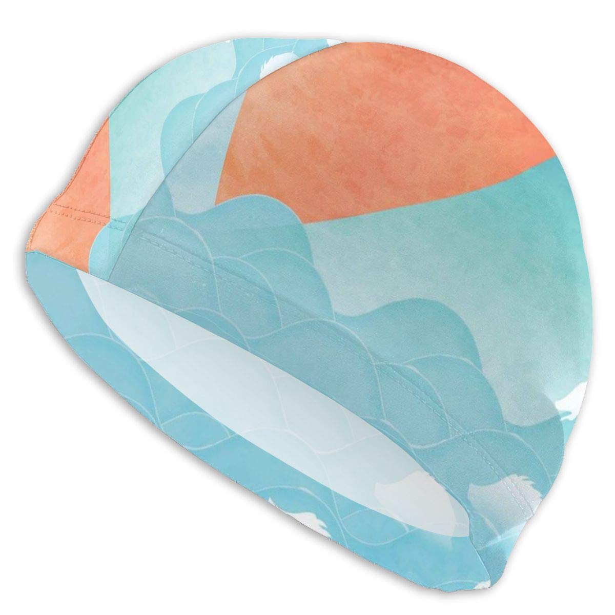 Swimming Cap Elastic Swimming Hat Diving Caps,Floral Ornamental Lettering Polka Dots Geometric Waves Hearts Smileys Stripes,For Men Women Youths