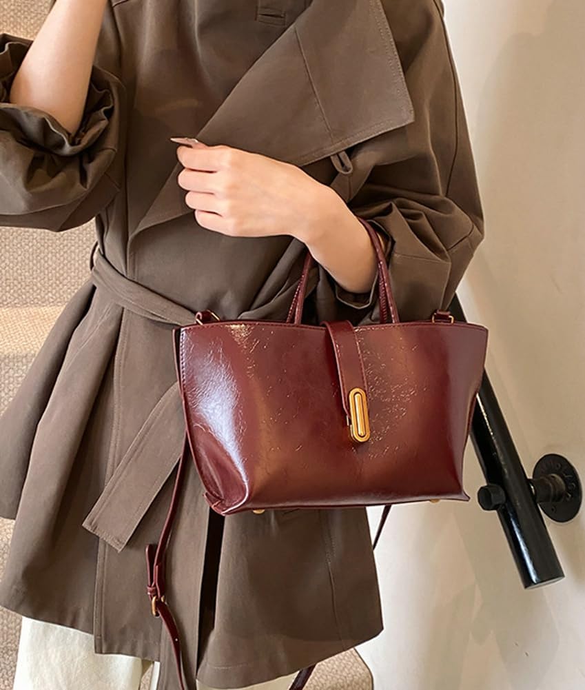 Tote Bag Soft Top Handle Handbag for Women Vegan Leather Shoulder Purse Vintage Handbag Crossbody Bag for Work Travel - Image 3