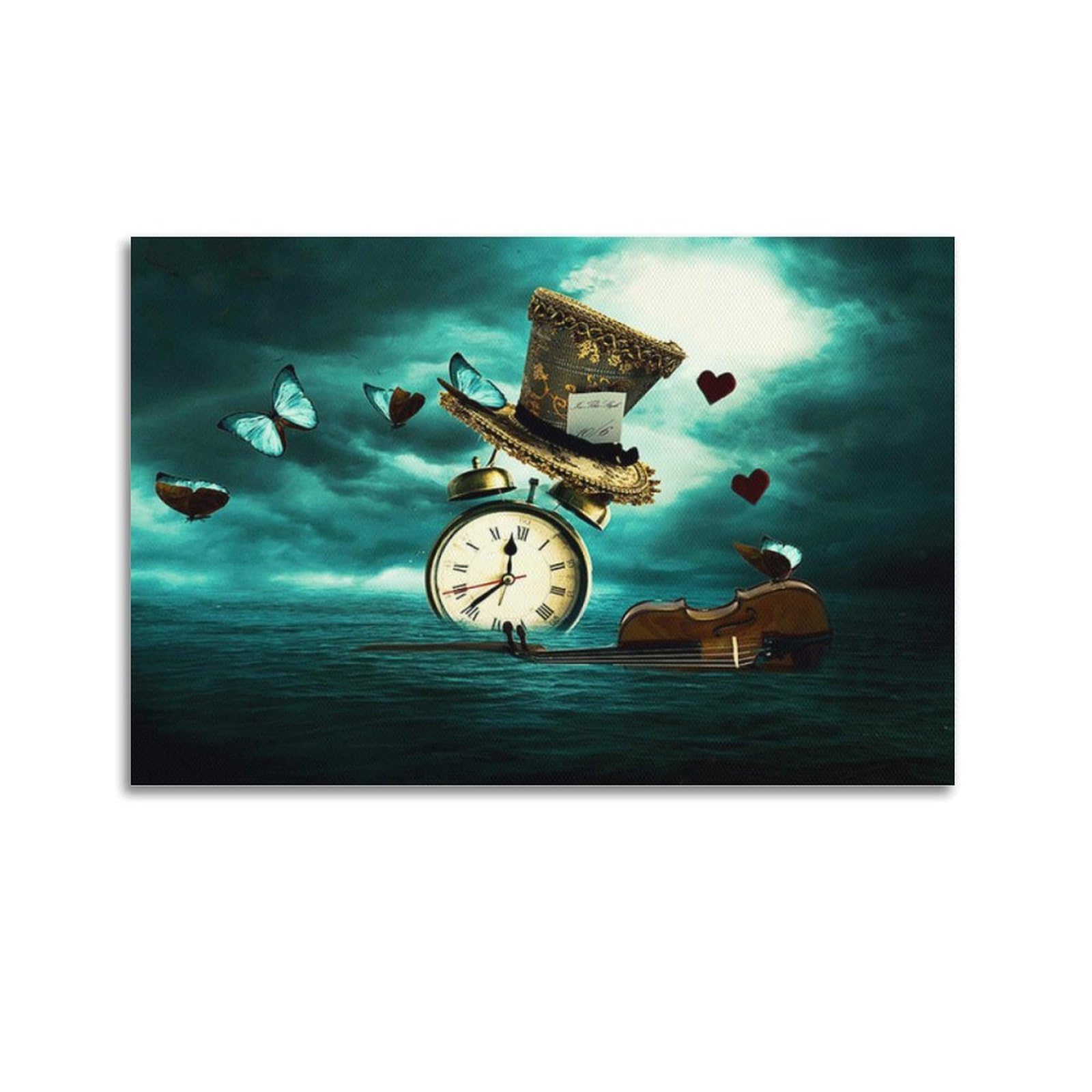KANGZENG Salvador Dali Painter Works (Clock Violin Butterfly Hat) Art Posters Art Canvas Painting Decor Wall Print Photo Home Modern Decoratives 24x36inch(60x90cm)