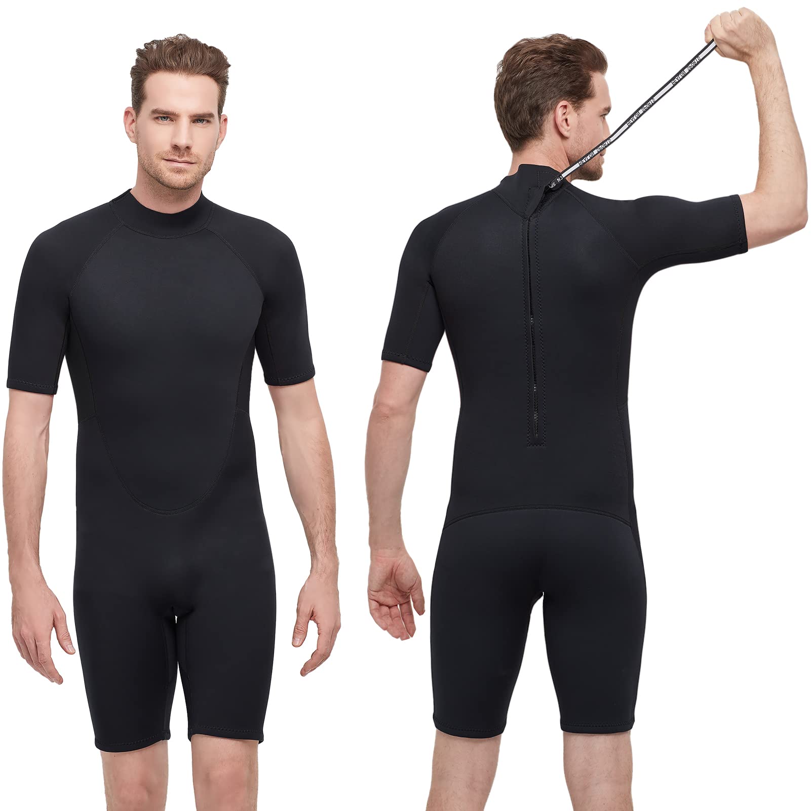 INTBOSS Mens Shorty Wetsuit,2mm Short Wetsuit for Men in Cold Water