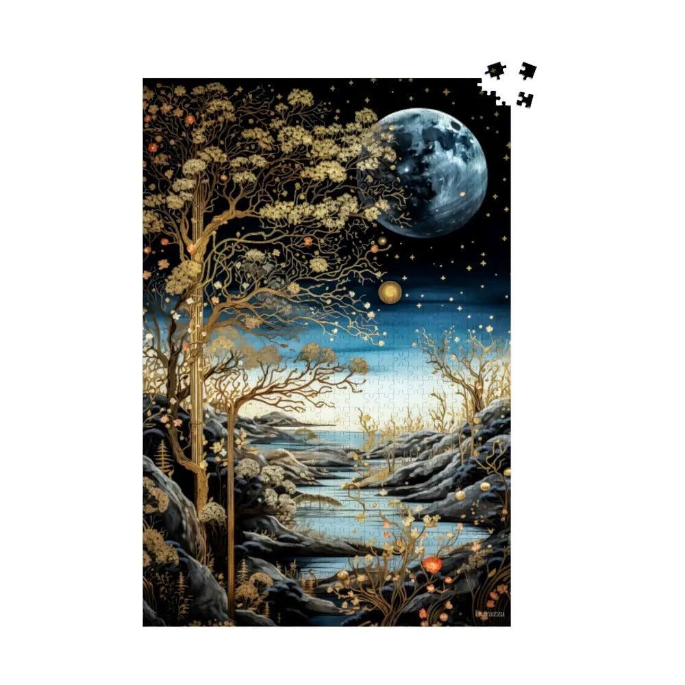 1000-Piece Starlit Bloom Celestial Jigsaw Puzzle - Ethereal Fantasy Astrology Puzzle