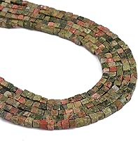 Vista 13 de Cuentas espaciadoras de cubo de aventurina rosa natural, cuentas de piedra cuadradas sueltas de 0.157 in para hacer joyas, 15.0 in/hebra