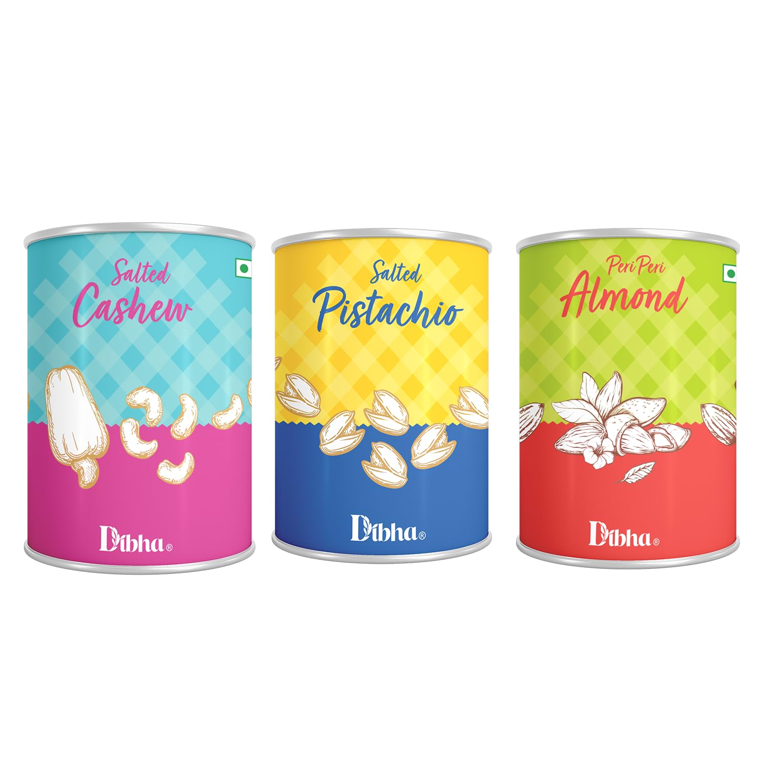 DIBHA - HONEST SNACKING Premium Dry Fruits and Nuts, Salted Cashew, Peri Peri Almond, and Salted Pista, Roasted Dry Fruits, Healthy Dry Fruit Snacks, Pack of 3, 300 gm (B0CFY12CFL) Amazon Price History, Amazon Price Tracker