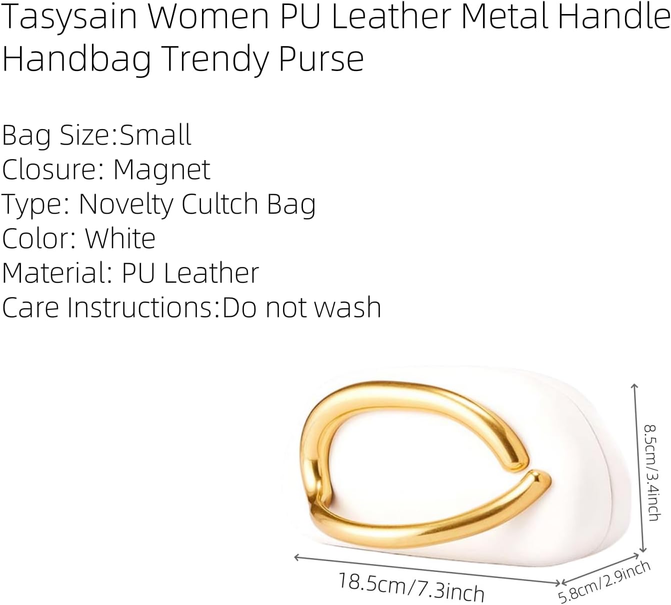 Women PU Leather Metal Handle Handbag Trendy Commuting Compact Stone Purse Hand-held Causal Shoulder Clutch Bag