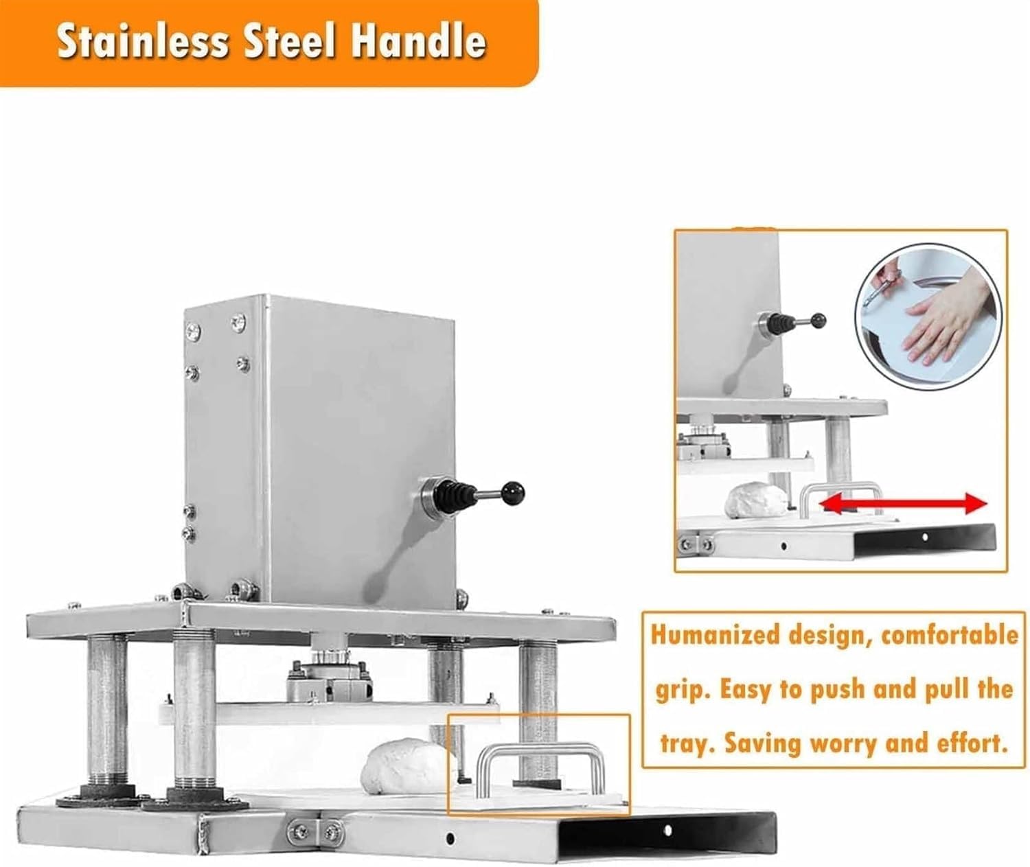 Pressa elettrica per impasti per pizza resistente | 22 cm max automatico per fogli/formatura pressa per uso domestico | Attrezzatura professionale per la produzione di pizza