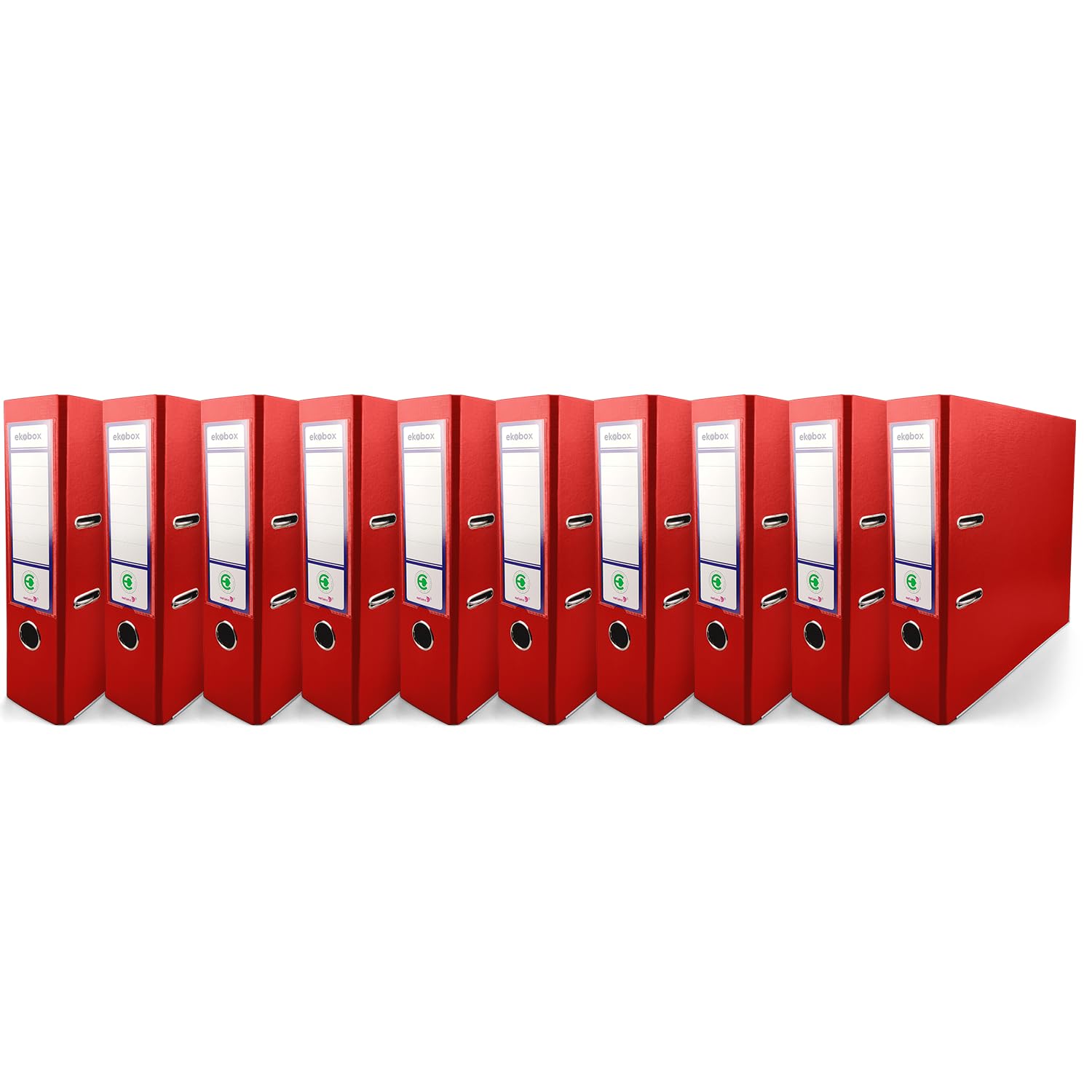 Netuno 10 Binder Red A4 Spine 8 cm 3.15in Extra Wide Cardboard File Organizer for Office School Desk Storage documents Strong Stable Large Capacity Practical