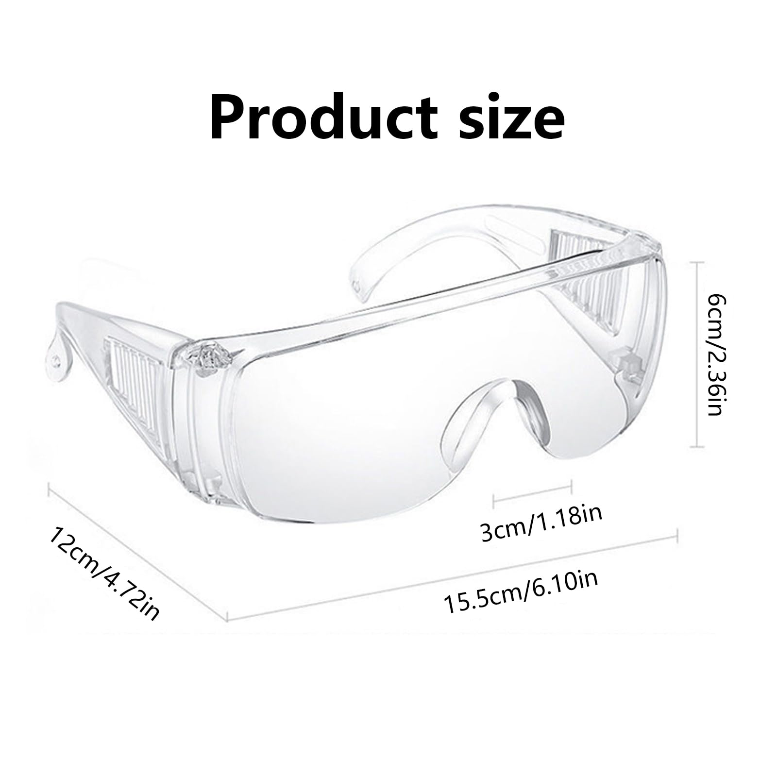 Clear Safety Goggles Protective Glasses Anti-Fog Anti-Scratch Wrap-Around Eye Protection Goggles Side Shields for Work DIY - Image 2
