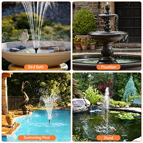 Image of POPOSOAP 20W Solar Water Pump, Solar Powered Water Pump Outdoor with 320GPH Solar Pump, 7 Sprayers, 16.4ft Cable, 6.6ft Tubing for Outdoor Pond, Fish Tank and Garden Water Features