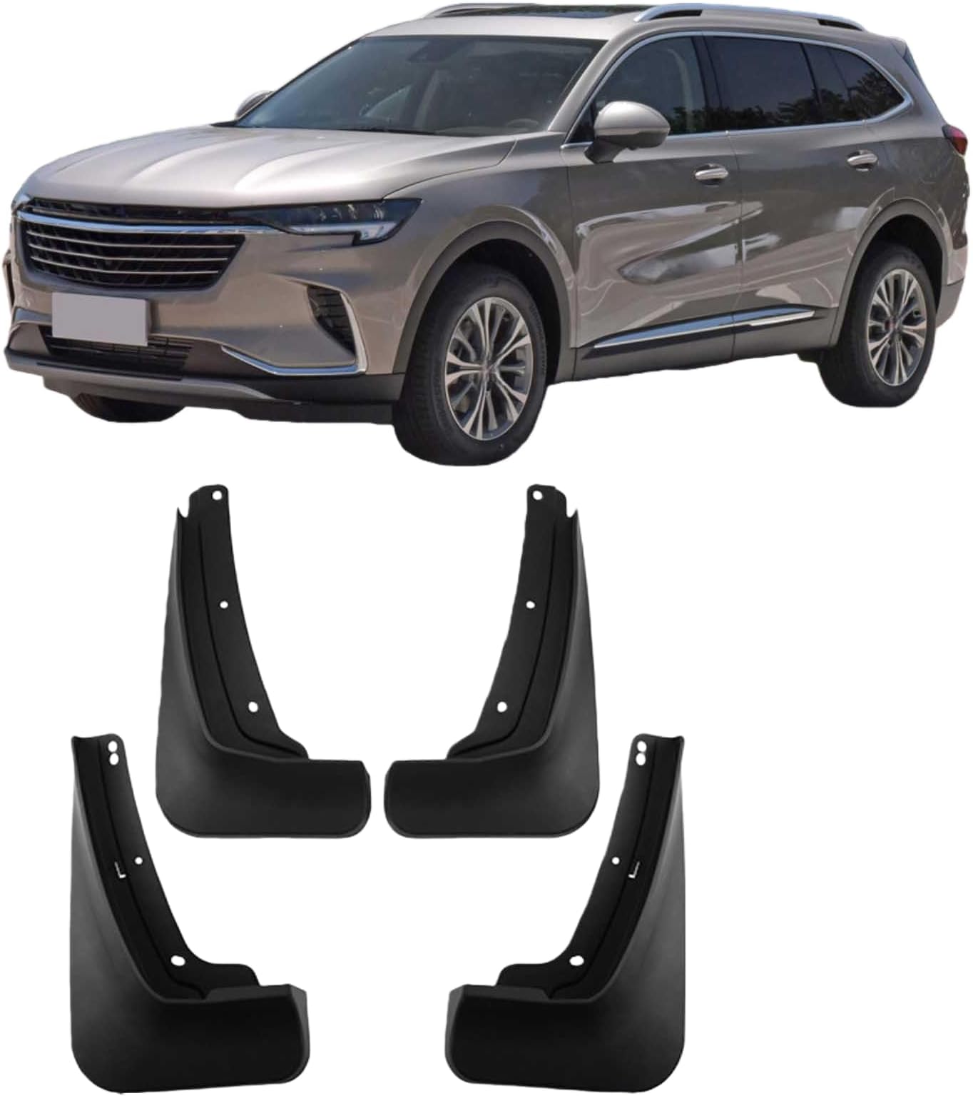 Mud Flaps for Buick Envision Plus 2021-2025, No Drill Splash Guards Fenders 4PCS Front Rear Set All-Weather Protection