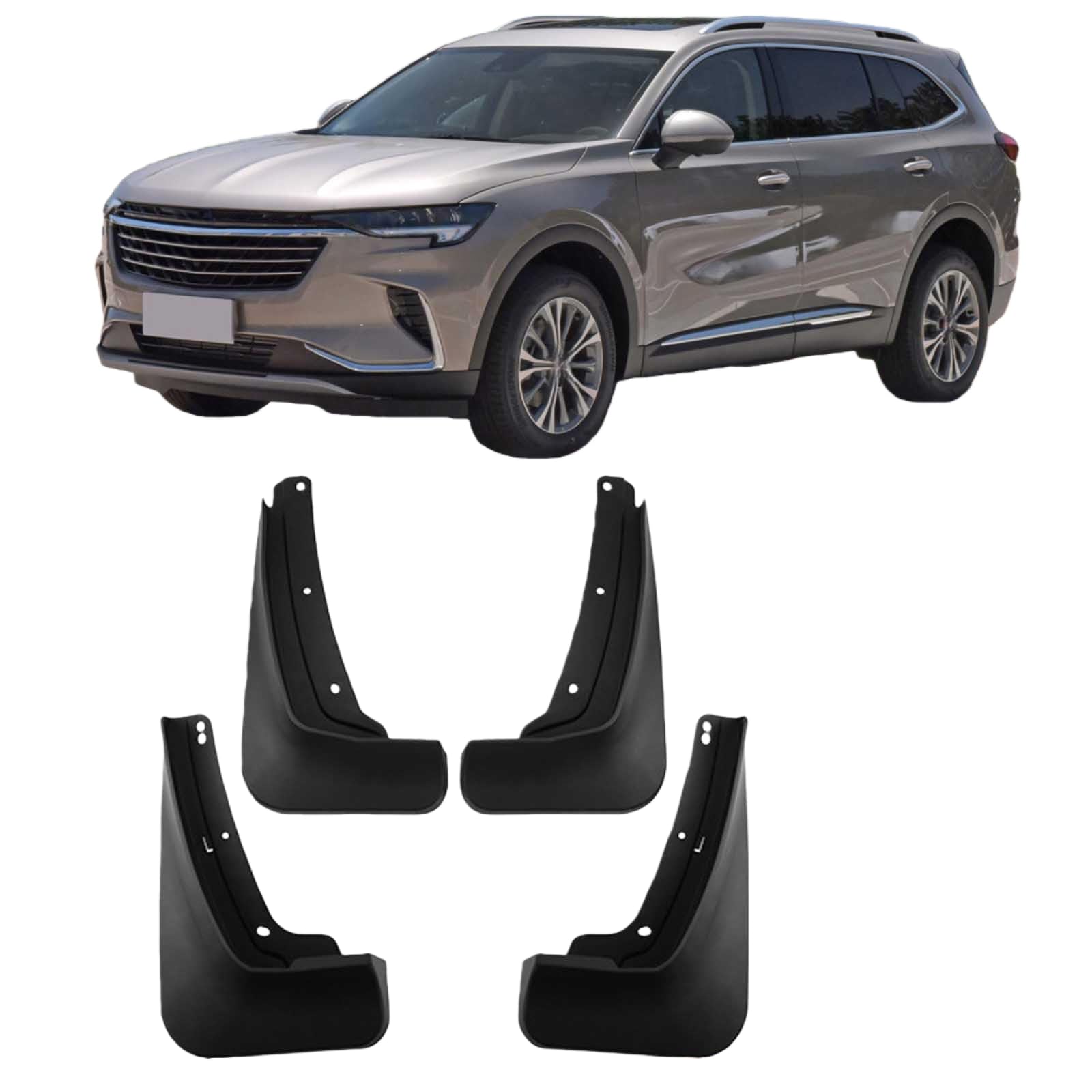 Mud Flaps for Buick Envision Plus 2021-2025, No Drill Splash Guards Fenders 4PCS Front Rear Set All-Weather Protection