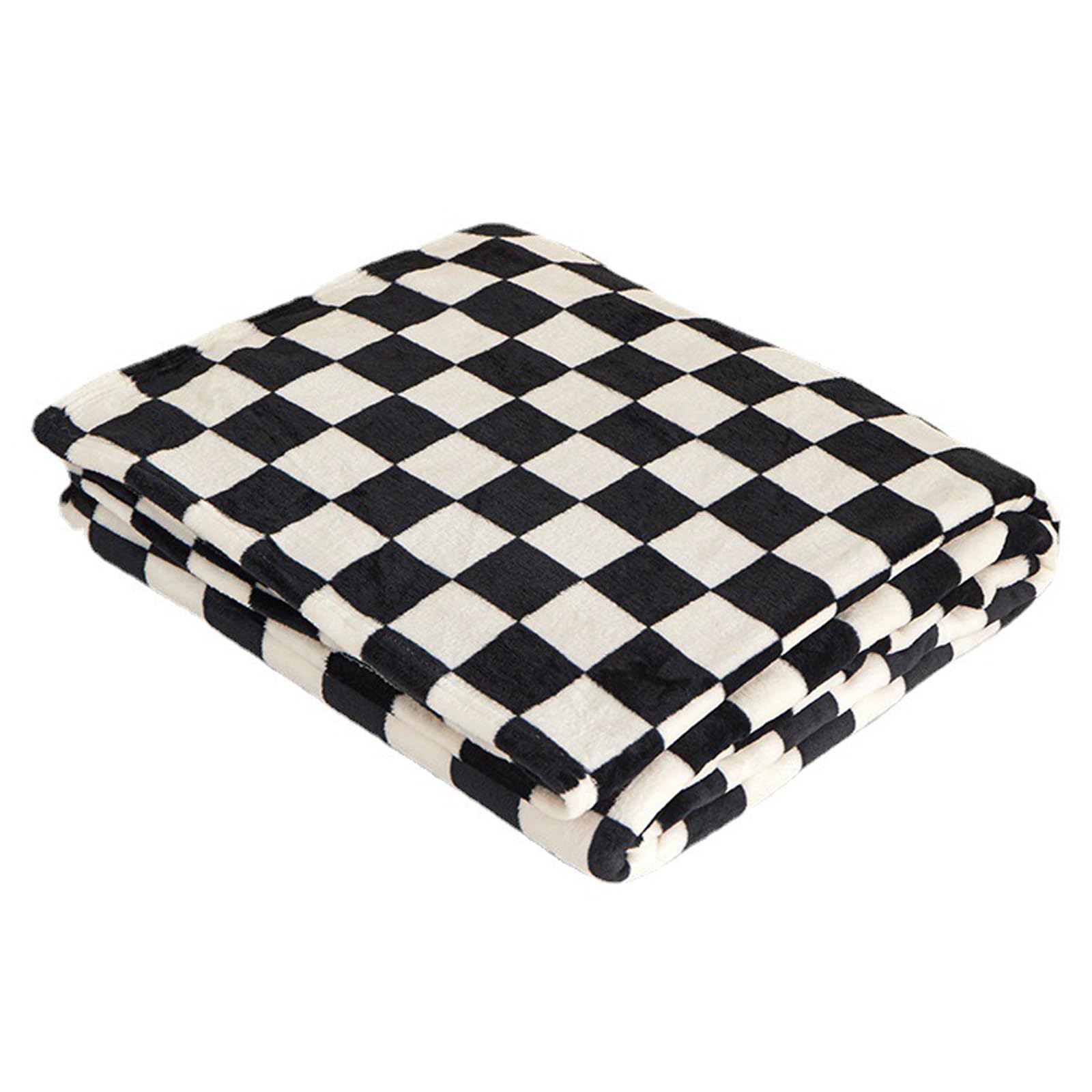Couverture en flanelle à damier plaid chaud de camping voyage et pique-nique