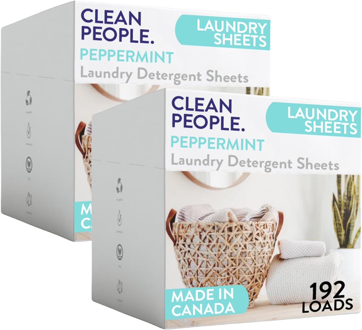 The Clean People Laundry Detergent Sheets - Laundry Soap - Ultra Concentrated, Recyclable Packaging, Stain Fighting - Peppermint, 384 Pack