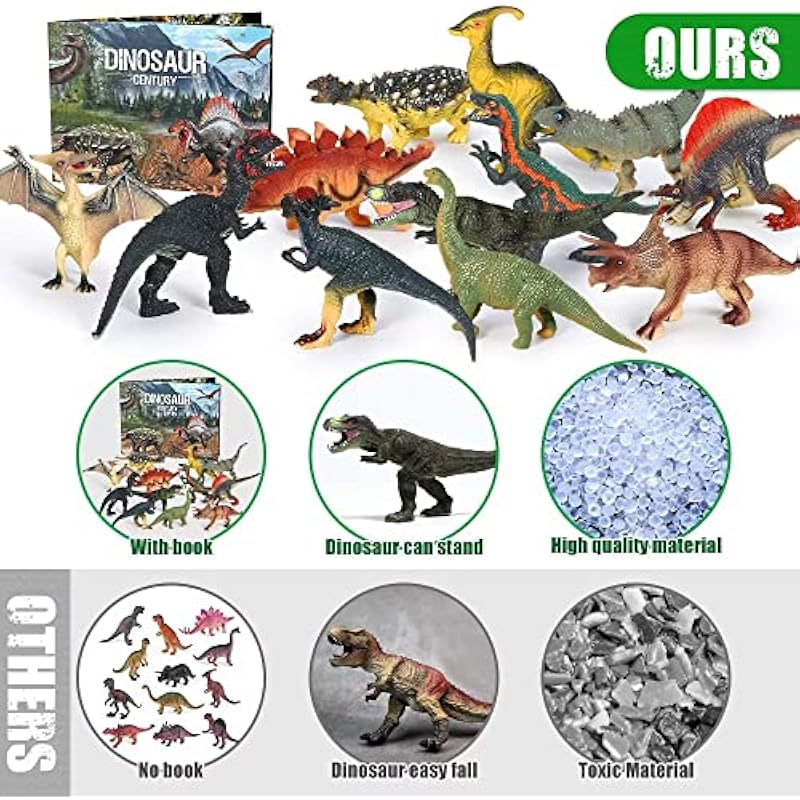 공룡 장난감 12 인물 kyoryu t-rex velociraptor storage box dino book 현실적인 어린이 소년 여자 생일 선물 상세이미지 6