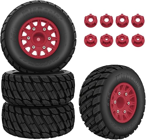 GLOBACT Neumáticos de camión RC para neumáticos Arrma Senton a escala 110, neumáticos Slash axial Redcat Rc4wd hexagonal desmontable de 0.551in