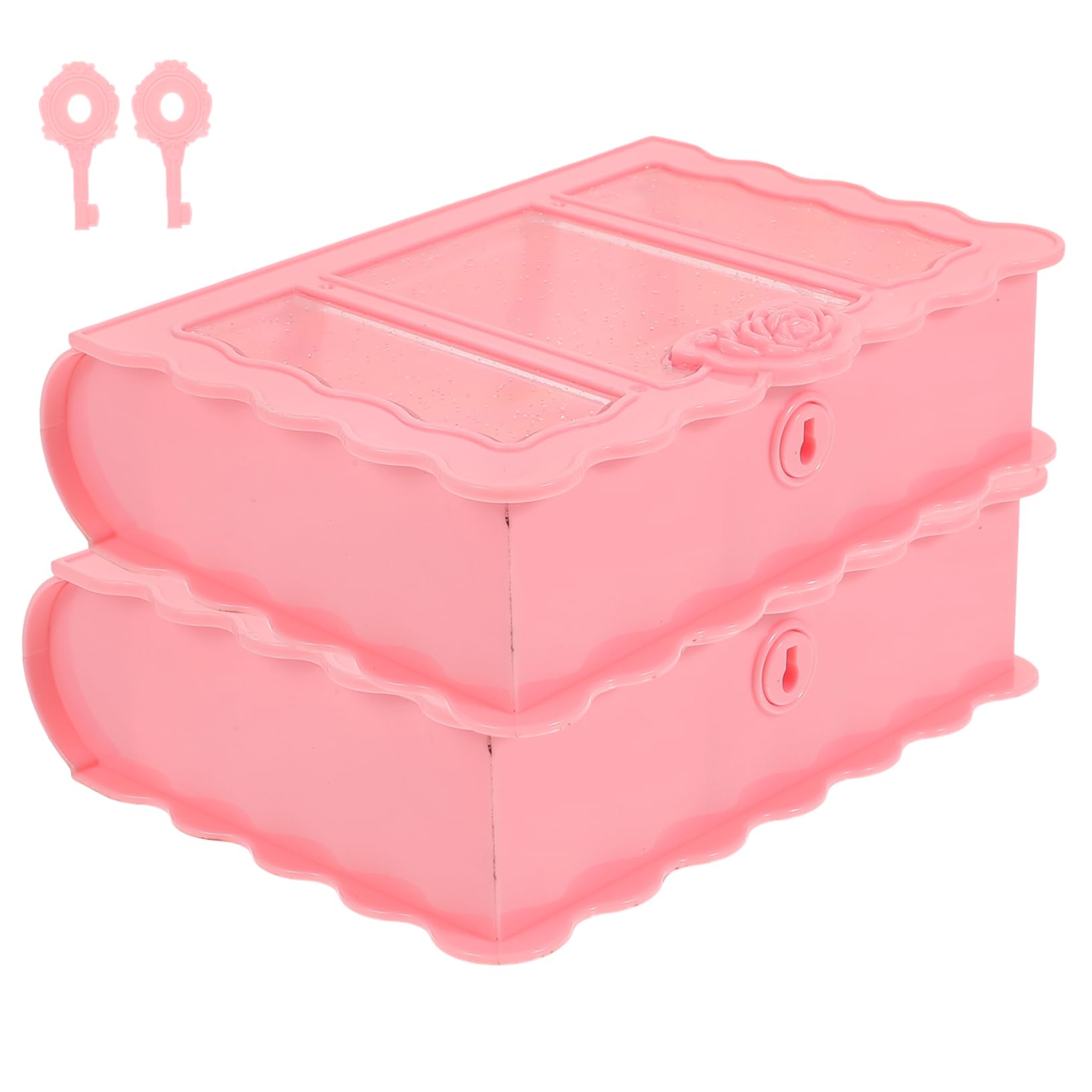 HAPINARY 2Pcs Nordic Style Storage Case Decorative Keepsake Candy Wrapping Holder Decor Display for Room with Delicate Design