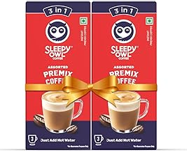 Sleepy Owl Assorted Instant Coffee Premix Sachets | 3 in 1 Coffee Sachet | Frothy & Creamy Cafe-Style Coffee at Home | All in One Premix Coffee Sachet Just Add Hot Water | Cappuccino, Hazelnut, & French Vanilla | Set of 2 | 120g (6 Sachets x 20g)