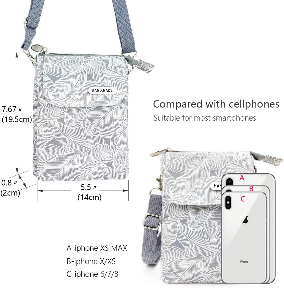 Roomy Cell Phone Purse Wallet Canvas Small Crossbody Purse Bags with Shoulder Strap For Women teen girlsl | Roomy, Canvas, Small, Bags, Shoulder Strap - Image 5