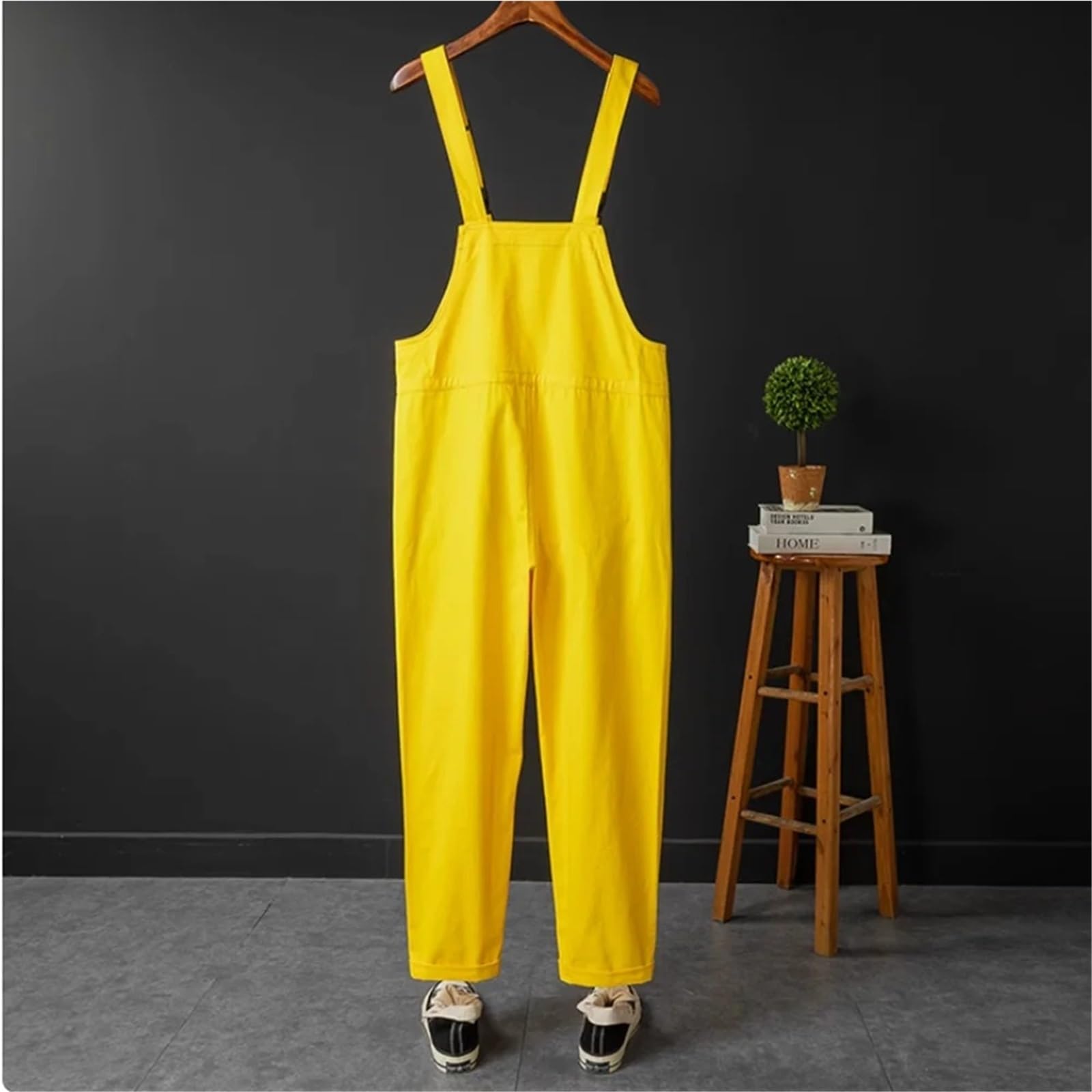Ropa De Trabajo Para Hombre Mono de primavera for hombre, algodón, azul, amarillo, recto, holgado, informal, con tirantes, ropa calle