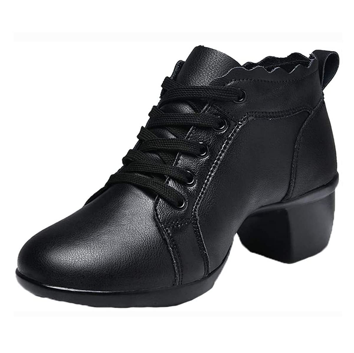 Women's Jazz Shoe, Leather Practice Dancing Shoes Split Sole Jazz Dance Boots
